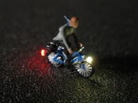 Figuren LED Beleuchtung 1:160 N Radfahrer Fahrrad Motorroller Fahrer beleuchtet