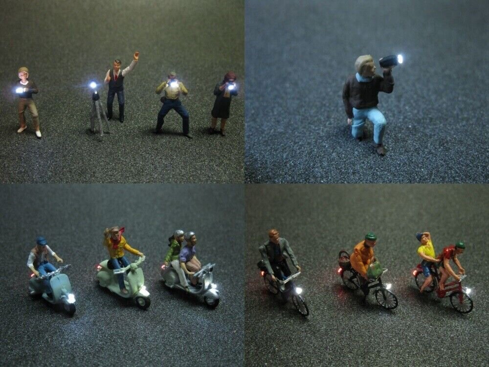Figuren LED Beleuchtung 1:87 H0 Fotograf Radfahrer Motorroller beleuc, 8,99 €