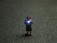 Figuren LED Beleuchtung 1:87 H0 Fotograf Radfahrer...