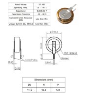 Goldcap Elko Kondensator 0,22F Stützkondensator Flackerschutz 5 Stück S419