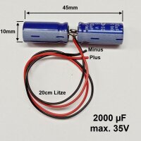 Kondensator Elko 2000 µF 35V Stützkondensator Flackerschutz Pufferspeicher S104