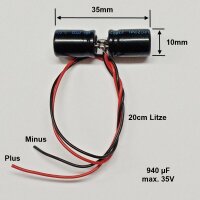 Kondensator Elko 940 µF 35V Stützkondensator Flackerschutz Pufferspeicher W24