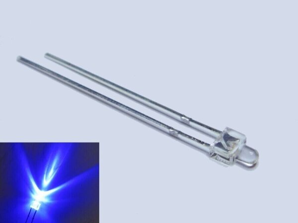 LED 2mm BLAU klar kurz blue Mini LEDs 20 Stück S299