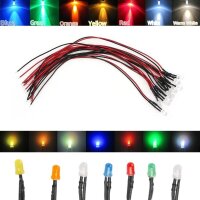 LED 5mm diffus und klar mit Kabel Litze für 12-19V LEDs 10 / 20 Stück 7 Farben