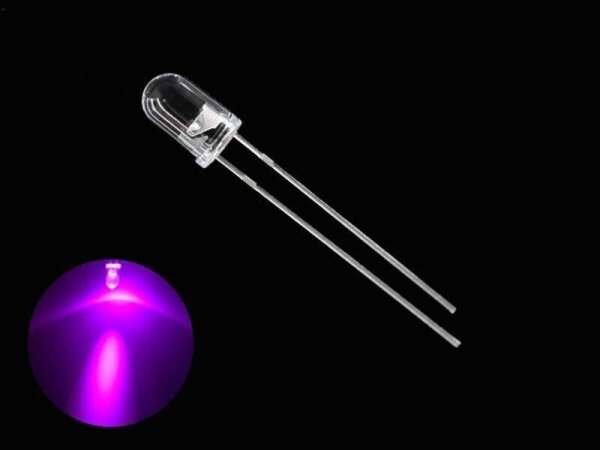 LED 5mm klar LEDs 10, 20, 50 oder 100 Stück oder Set 8 Farben zur AUSWAHL Pink 50 Stück