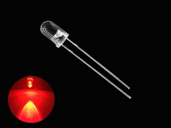 LED 5mm klar LEDs 10, 20, 50 oder 100 Stück oder Set 8 Farben zur AUSWAHL Rot 10 Stück