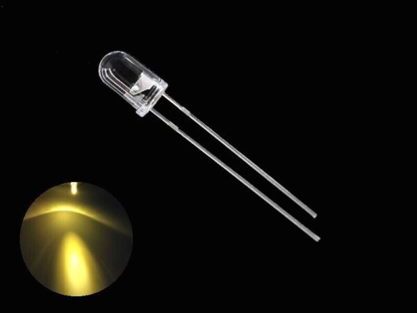 LED 5mm klar LEDs 10, 20, 50 oder 100 Stück oder Set 8 Farben zur AUSWAHL Warmweiß 20 Stück