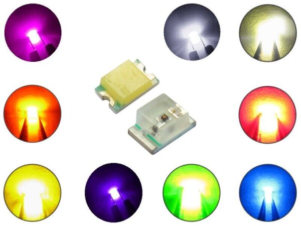 LED SMD 0805 micro mini LEDs 10 20 50 100 Stück und Set und 9 Farben AUSWAHL Set 0805 alle Farben 90 Stück Set alle Farben