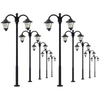 LED Straßenlampen H0 TT Lampen Leuchten 6cm 2-flammig 12-19V Set 10 Stück W23