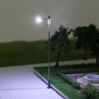 LED Straßenlampen H0 TT Peitschenleuchten 1-flammig Höhe 6 - 10cm 10 Stück W422