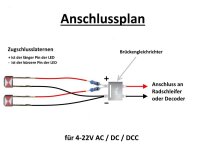 LED Zugschlußlaternen Zugschlußbeleuchtung H0 Waggons AC DC DCC 2 Stück