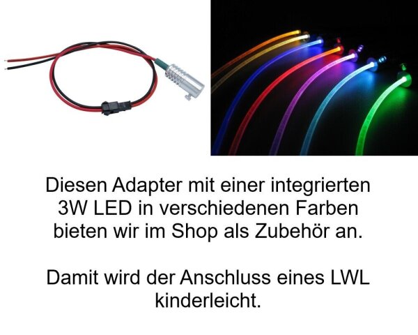  2 Meter Ø 1,5 mm Lichtwellenleiter LWL  Lichtleiter Glasfaser Lichtfaser