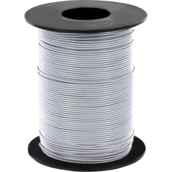 Litze Kabel 0,14mm² LIY Kupferschaltlitze 100 Meter auf Spule 10 Farben Auswahl Grau