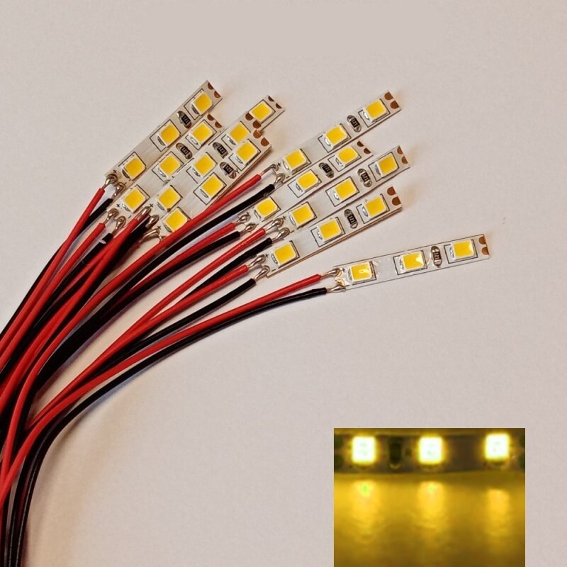 LED Beleuchtung Hausbeleuchtung mit Kabel gelb 8-16V RC H0 TT N 10 St,  11,99 €