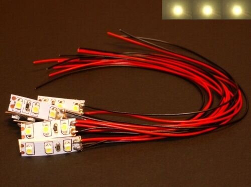 Mini LED Hausbeleuchtung warmweiß mit Kabel 8-16V Gebäude Häuser 10 Stück S533