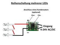 Konstantstromquelle LED Treiber 10mA LEDs an 4-24V AC/DC Mini KSQ 10 Stück S1116
