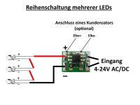 Konstantstromquelle LED Treiber 15mA LEDs an 4-24V AC/DC Mini KSQ 10 Stück S1117