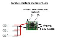 Konstantstromquelle LED Treiber 20mA LEDs an 4-24V AC/DC Mini KSQ 5 Stück S1118
