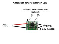 Konstantstromquelle LED Treiber 2mA LEDs an 4-24V AC/DC...