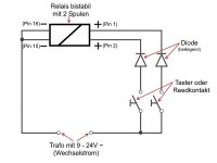 Relais bistabil 2 Spulen 2xUM 12V 9V - 24V + Sockel...