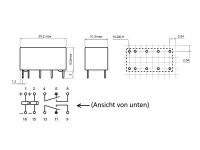 Relais bistabil 2 Spulen 2xUM 12V 9-24V + Sockel / Fassungen je 5 Stück S009A