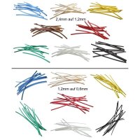 Schrumpfschlauch 1,2 / 0,6 mm und 2,4 / 1,2 mm ideal für Kabel LED je 2 Meter