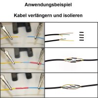 Schrumpfschlauch 1,2 / 0,6 mm und 2,4 / 1,2 mm ideal für Kabel LED je 2 Meter