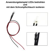 Schrumpfschlauch 1,2 / 0,6 mm und 2,4 / 1,2 mm ideal für Kabel LED je 2 Meter