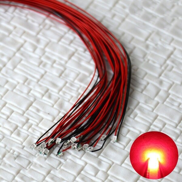 SMD Blink LED 0805 blinkend mit Kabel Litze Microlitze LEDs Farben AUSWAHL 10 Stück rot blinkend