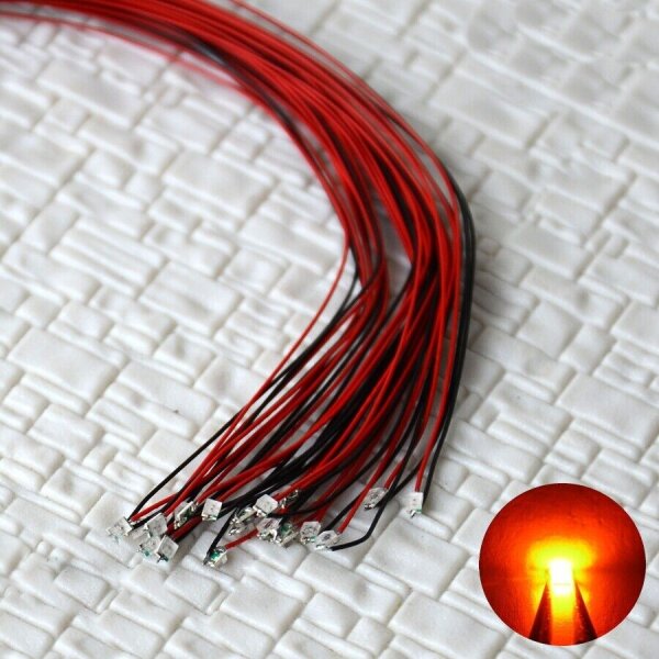 SMD Blink LED 0805 blinkend mit Kabel Litze Microlitze LEDs Farben AUSWAHL 20 Stück orange blinkend