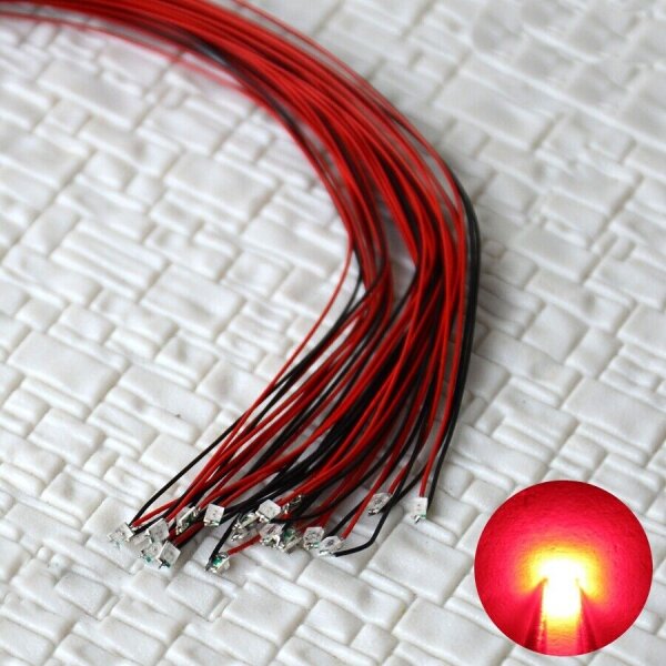 SMD Blink LED 0805 blinkend mit Kabel Litze Microlitze LEDs Farben AUSWAHL 20 Stück rot blinkend