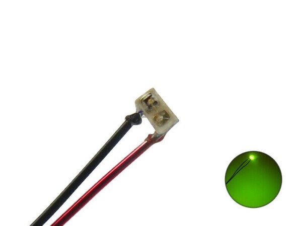 SMD LED 0201 mit Kupferlackdraht Draht mini micro LEDs 7 Farben AUSWAHL grün / grünlich