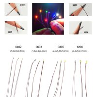 SMD LED 0402 0603 0805 1206 mit Kabel angelötet Ø 0,3mm Microkabel LEDs 10 Stück