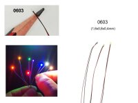 SMD LED 0402 0603 0805 1206 mit Kabel angelötet Ø 0,3mm Microkabel LEDs 10 Stück