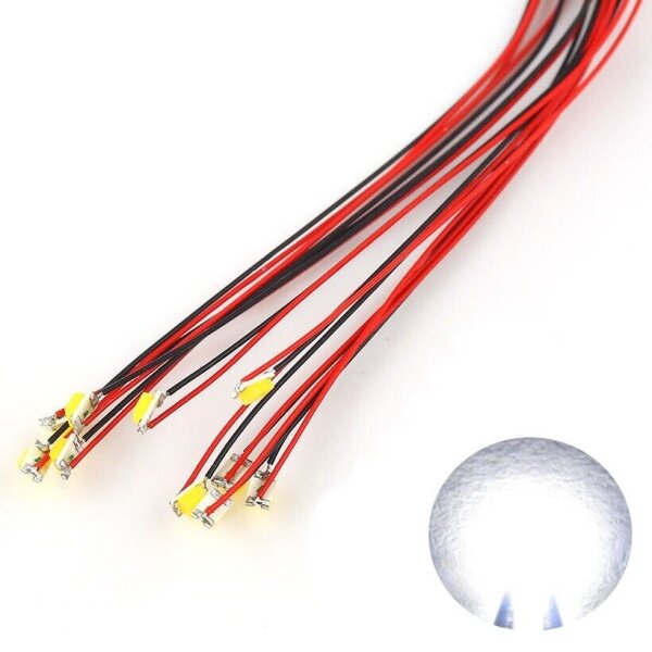 SMD LED 0402 0603 0805 1206 mit Microlitze Litze Kabel LEDs Farben AUSWAHL 10 Stück 0805 kaltweiß