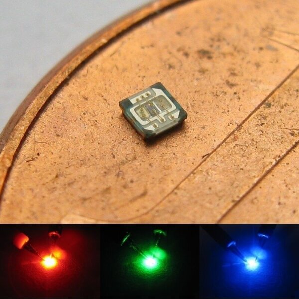 SMD LED RGB 0404 rot grün blau super klein mini Chip LEDs micro 10 Stück W403