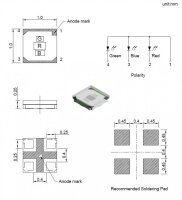 SMD LED RGB 0404 rot grün blau super klein mini Chip LEDs micro 10 Stück W403