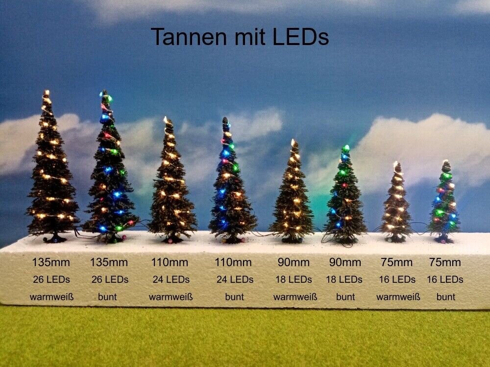 Weihnachtsbaum LED Lichterkette bunt beleuchtet Tanne Schnee 65 bis 1