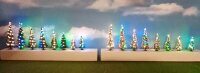 Weihnachtsbaum LED Lichterkette bunt beleuchtet Tanne Schnee 65 bis 135mm H0 TT