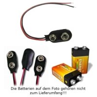 9V Batterie Clip I-Form mit Kabel zu Blockbatterie...