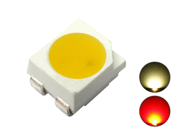 Duo Bi-Color LED 3528 SMD LEDs Lichtwechsel Lok Wendezug analog digital FARBWAHL 20 Stück warmweiß / rot