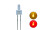 Duo LED 2mm Tower Bi-color LEDs 2pin Lichtwechsel Loks Wendezug FARBWAHL 20 Stück gelb / rot klar