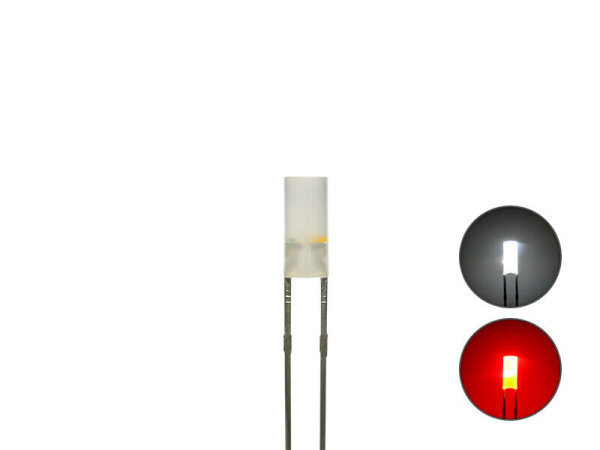 Duo LED 3mm Zylinder Bi-color LEDs 2pin Lichtwechsel Beleuchtung Loks FARBWAHL 20 Stück kaltweiß / rot diffus