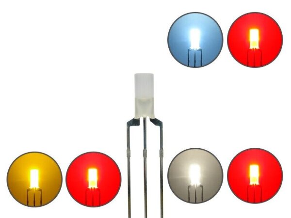 Duo LED 3mm Zylinder Bicolor LEDs 3pin DIGITAL Lichtwechsel Loks Züge, 6,99  €
