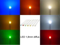 LED 1,8mm diffus mini Miniatur LEDs 10 20 50 100 Stück Set 7 Farben zur AUSWAHL