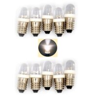 LED 10mm Sockel E10 9V 12V 14V 16V 19V LEDs mit Gewinde für Fassung E10 AUSWAHL