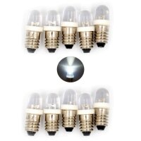 LED 10mm Sockel E10 9V 12V 14V 16V 19V LEDs mit Gewinde...