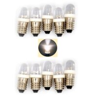 LED 10mm Sockel E10 9V 12V 14V 16V 19V LEDs mit Gewinde...