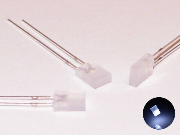 LED 2x5mm rechteckig flach diffus 2x5x7mm LEDs 10 20 50 100 Stück Set Auswahl 20 Stück kaltweiß