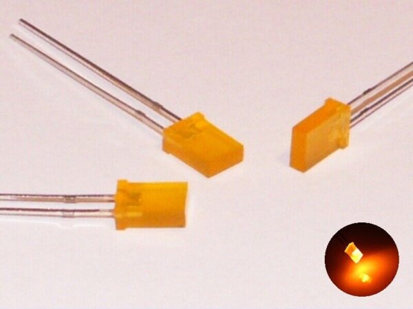 LED 2x5mm rechteckig flach diffus 2x5x7mm LEDs 10 20 50 100 Stück Set Auswahl 50 Stück orange